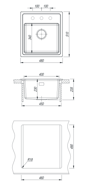 Кухонная мойка Florentina Комби 480 грей